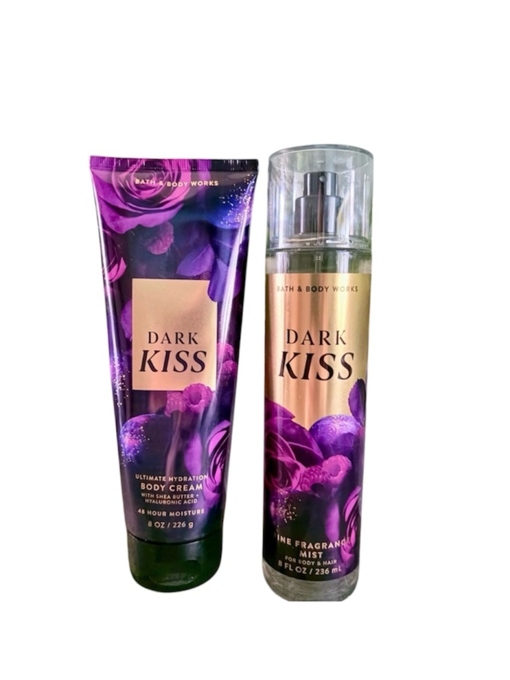 BBW Dark Kiss Body Mist Spray & Cream Bath & Body Works Vanilla Rose Raspeberry